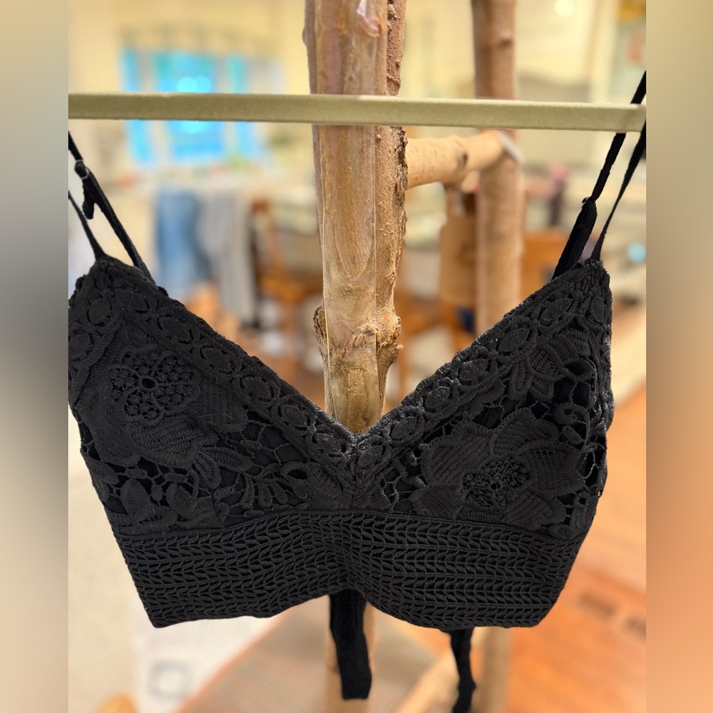Aeropostale Black Lace Camisole Bralette